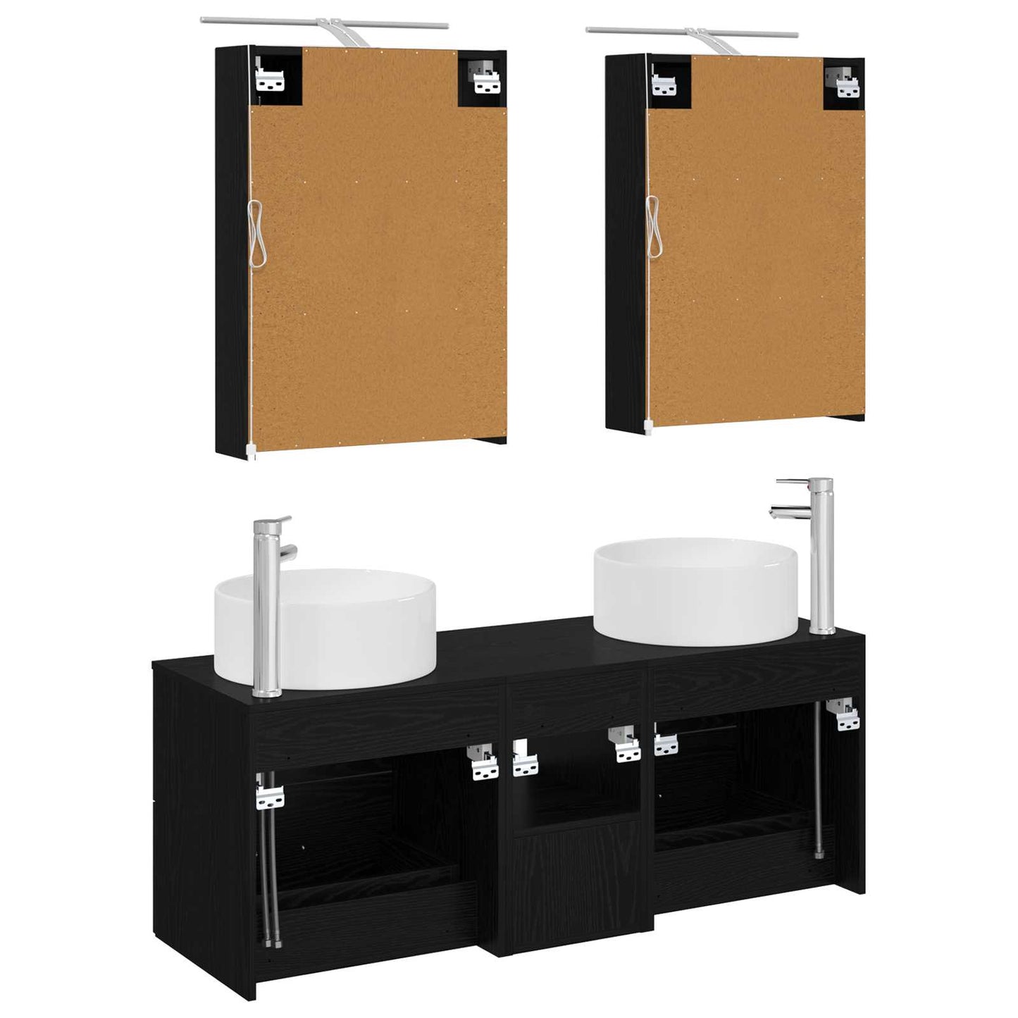 Badezimmermöbel-Set 5 stk. Schwarze Eiche
