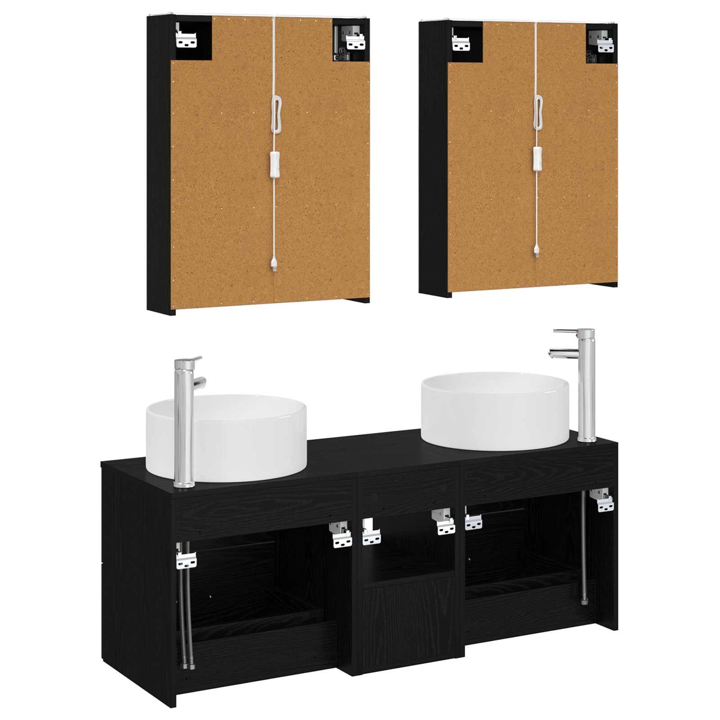 Badezimmermöbel-Set 5 stk. Schwarze Eiche