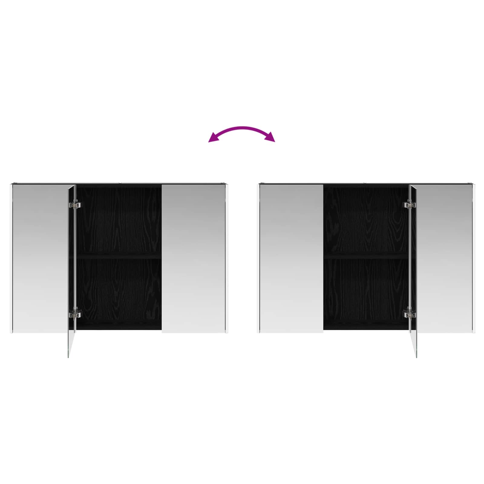 Badezimmermöbel-Set 4 stk. Schwarze Eiche