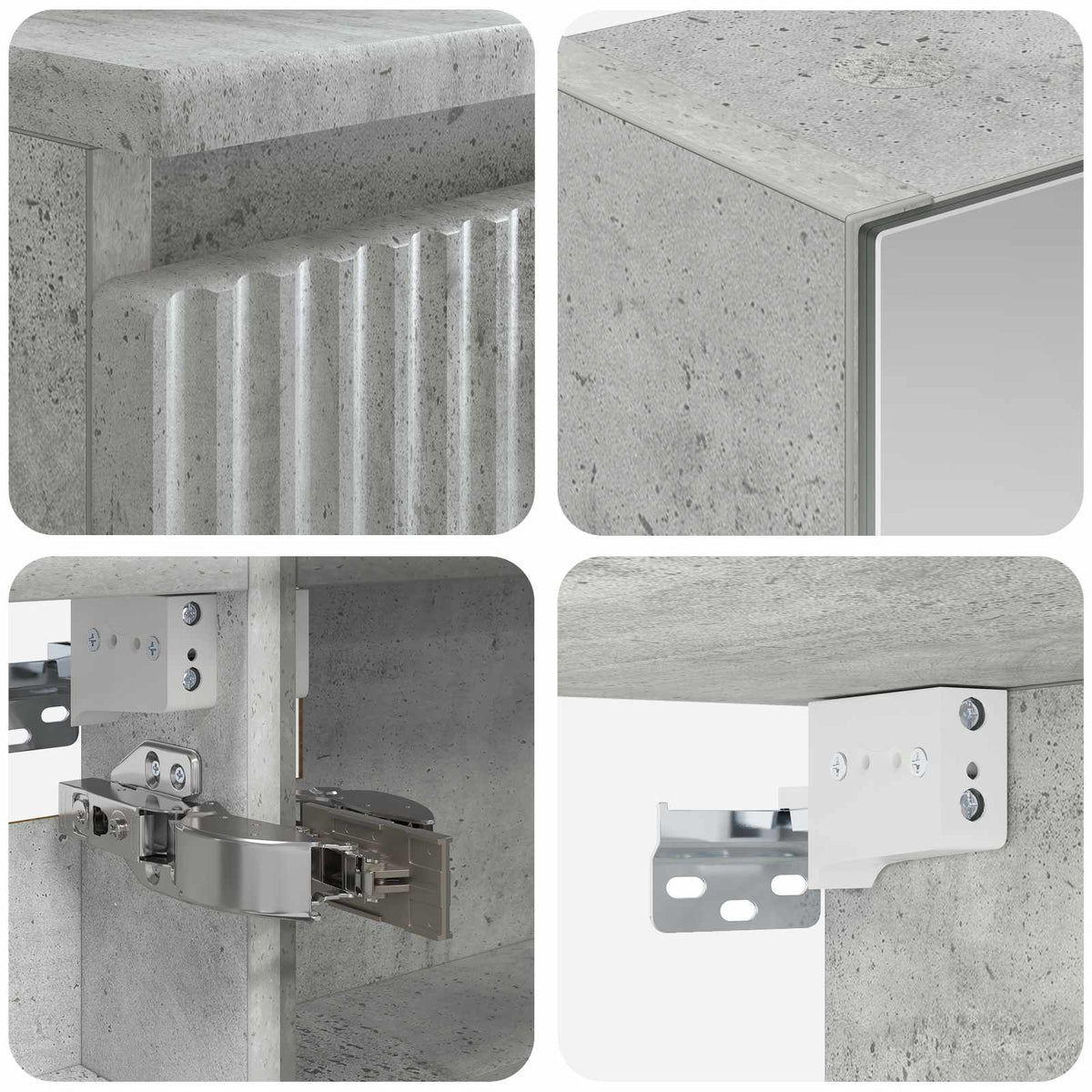 Badezimmerschrank-Set 5 stk. Betongrau Holzwerkstoff