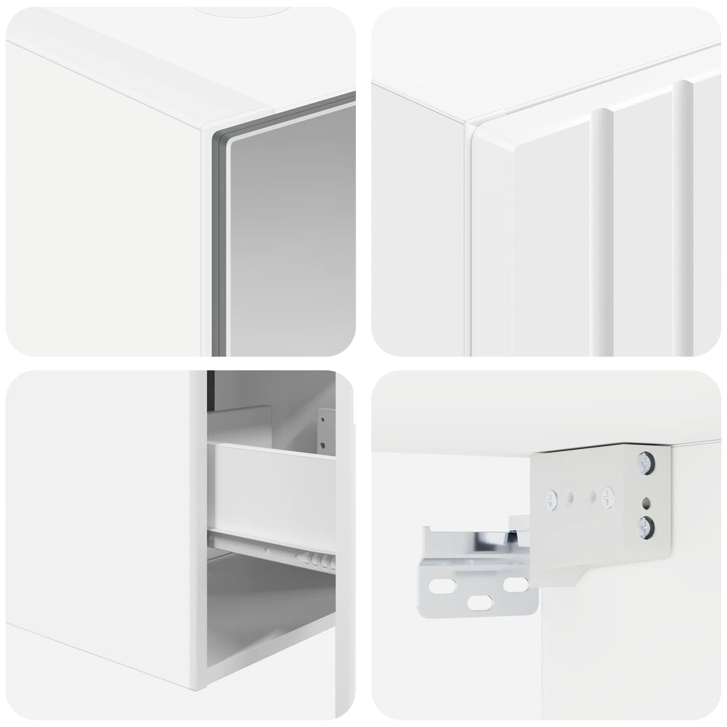 Badezimmerschrank-Set 5 stk. Weiß Holzwerkstoff