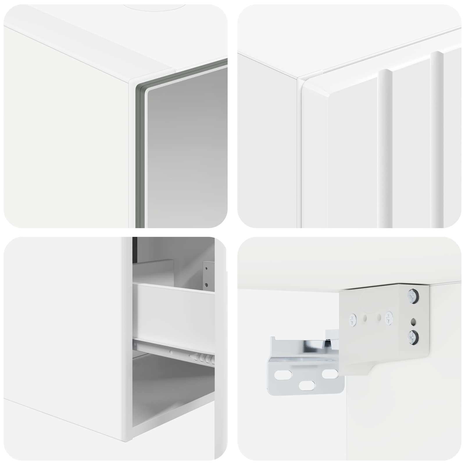 Badezimmerschrank-Set 5 stk. Weiß Holzwerkstoff