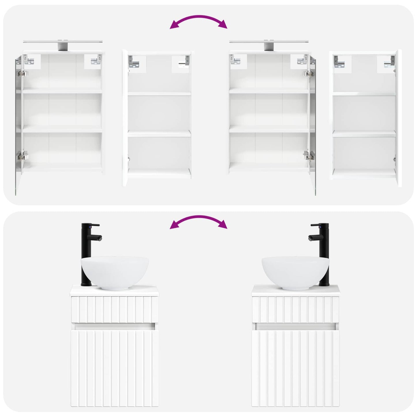 Badezimmerschrank-Set 5 stk. Weiß Holzwerkstoff