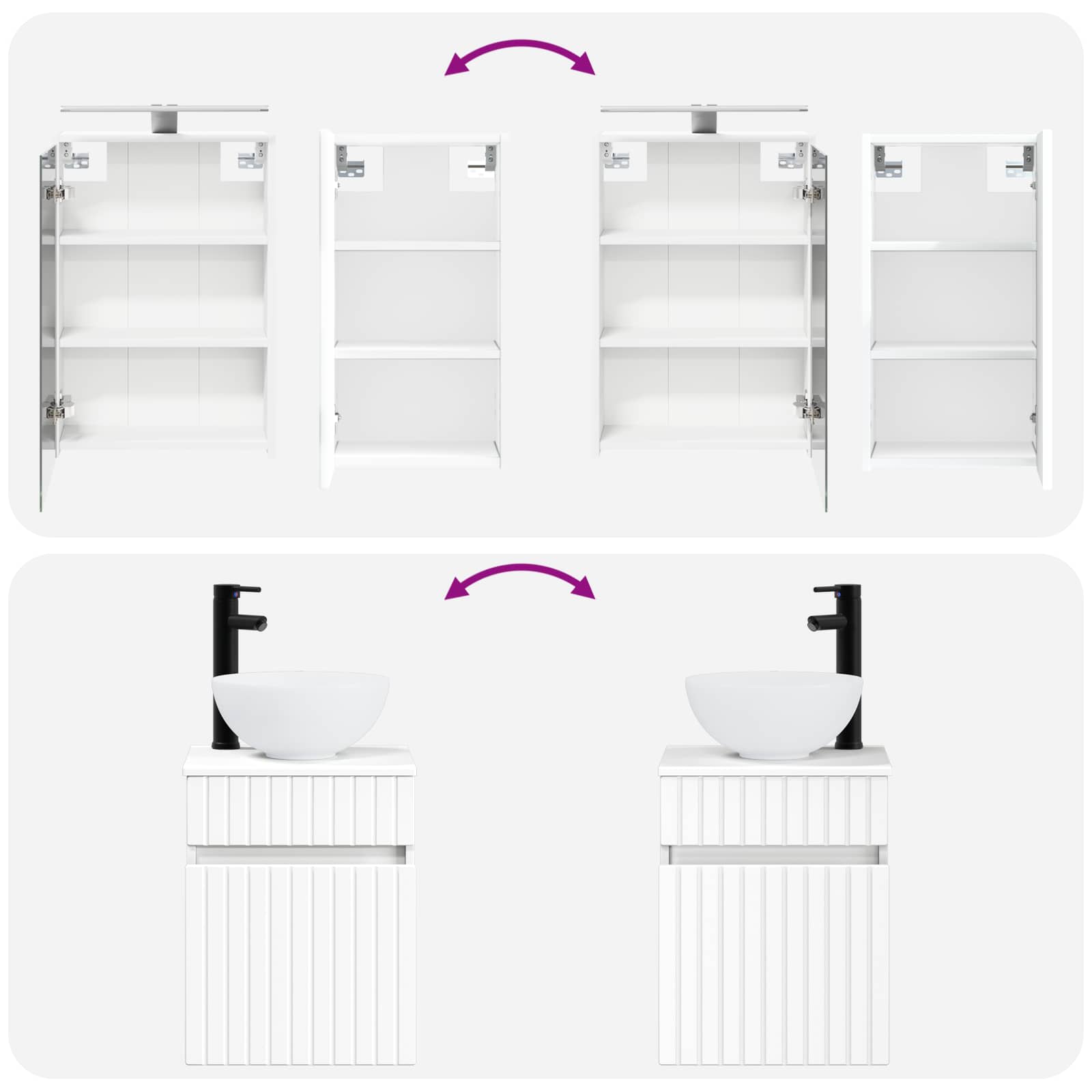 Badezimmerschrank-Set 5 stk. Weiß Holzwerkstoff
