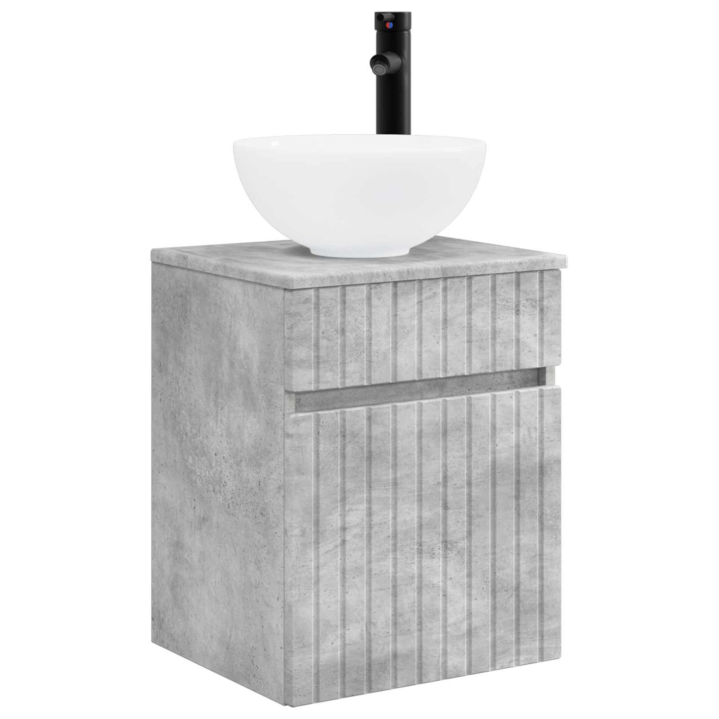 Badezimmerschrank-Set 5 stk. Betongrau Holzwerkstoff