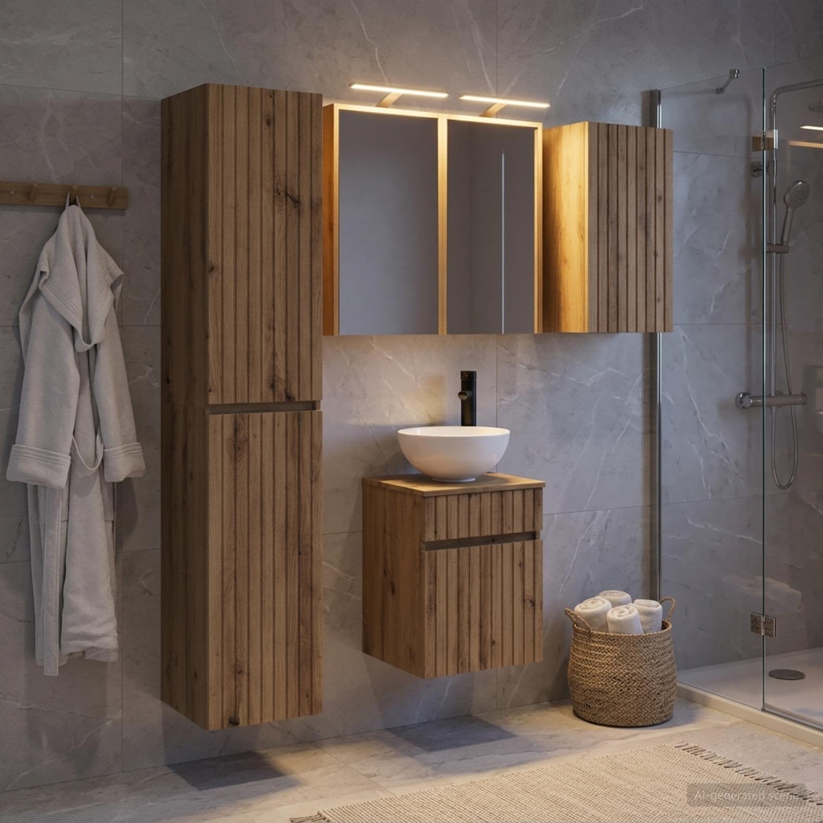 Badezimmerschrank-Set 5 stk. Artisan-Eiche Holzwerkstoff