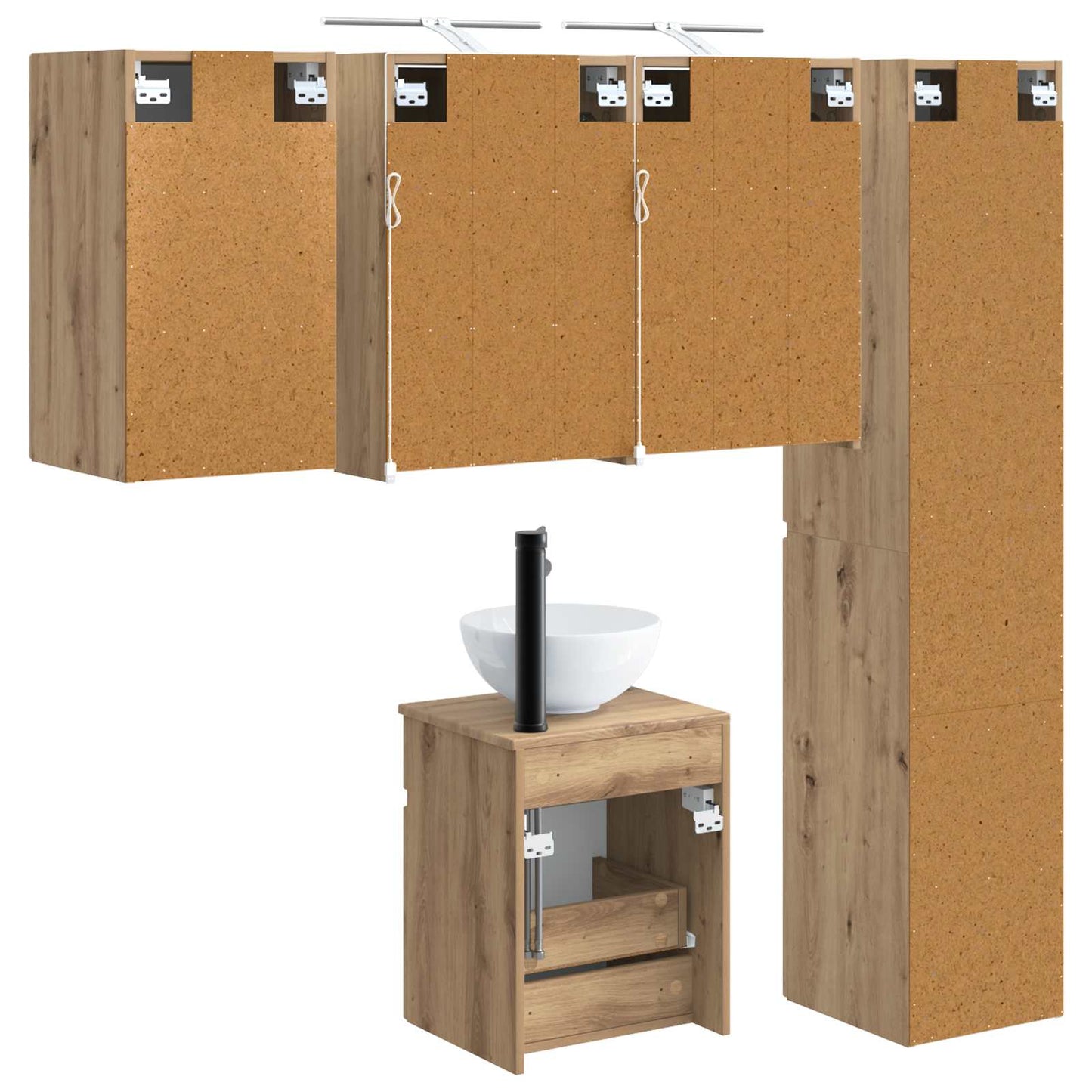 Badezimmerschrank-Set 5 stk. Artisan-Eiche Holzwerkstoff