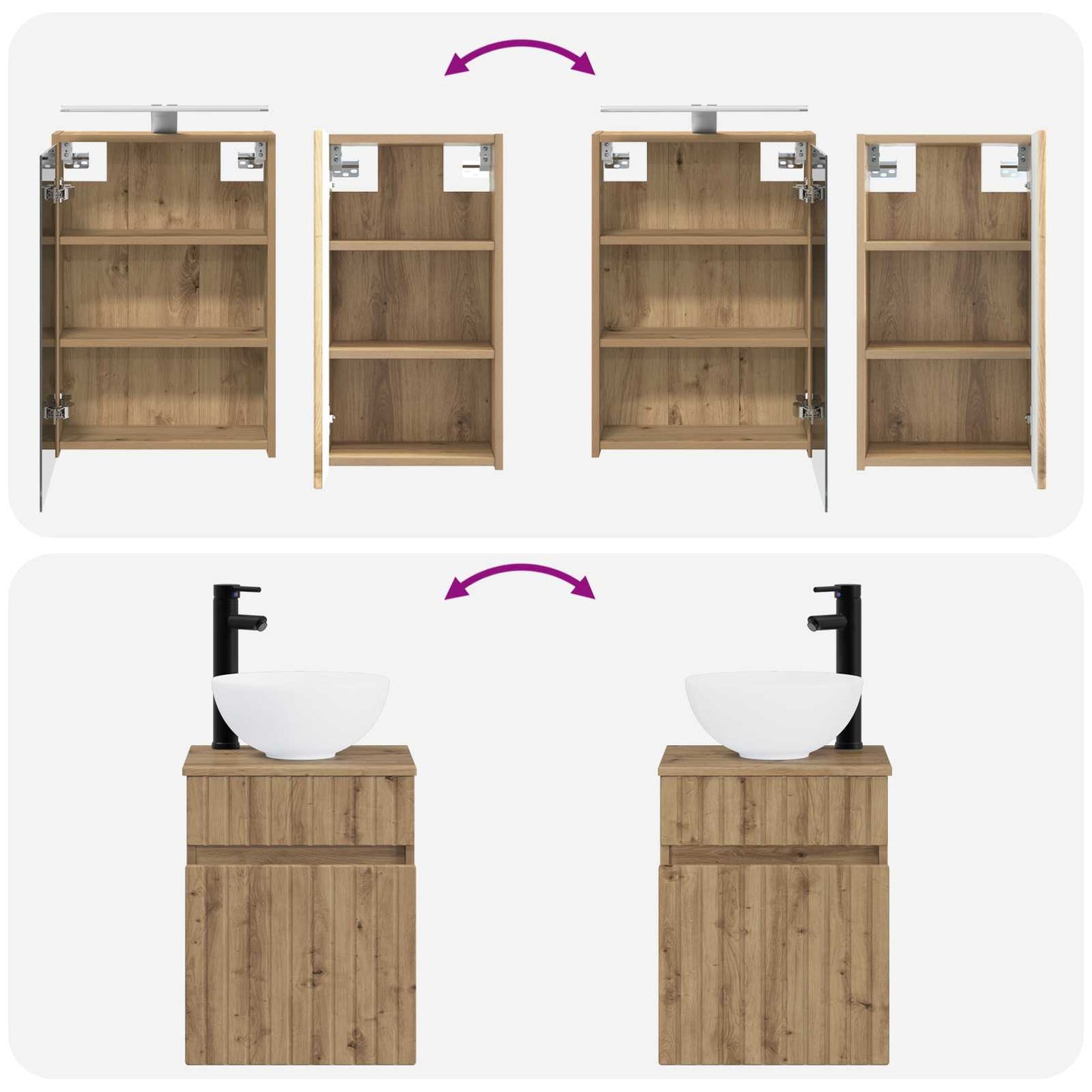 Badezimmerschrank-Set 5 stk. Artisan-Eiche Holzwerkstoff