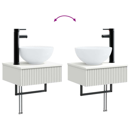 Badezimmerschrank-Set 4 stk. Weiß Holzwerkstoff