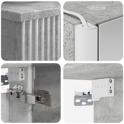 Badezimmerschrank-Set 4 stk. Betongrau Holzwerkstoff