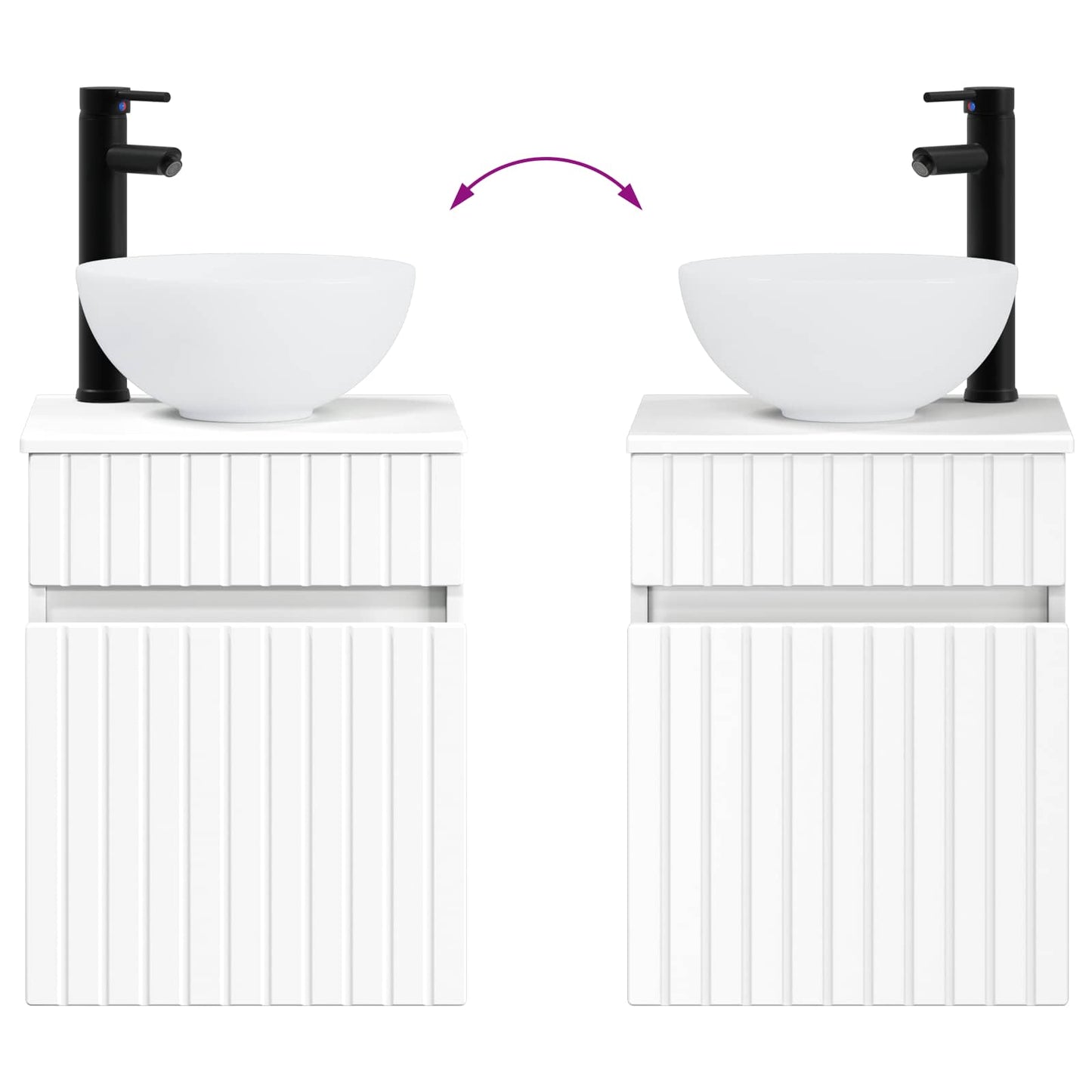 Badezimmermöbel-Set 4 stk. Weiß Ingenieurholz und Glas