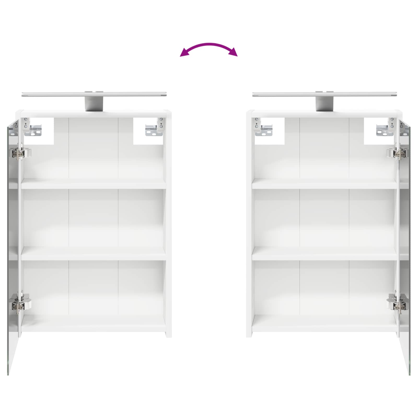 Badezimmermöbel-Set 4 stk. Weiß Ingenieurholz und Glas