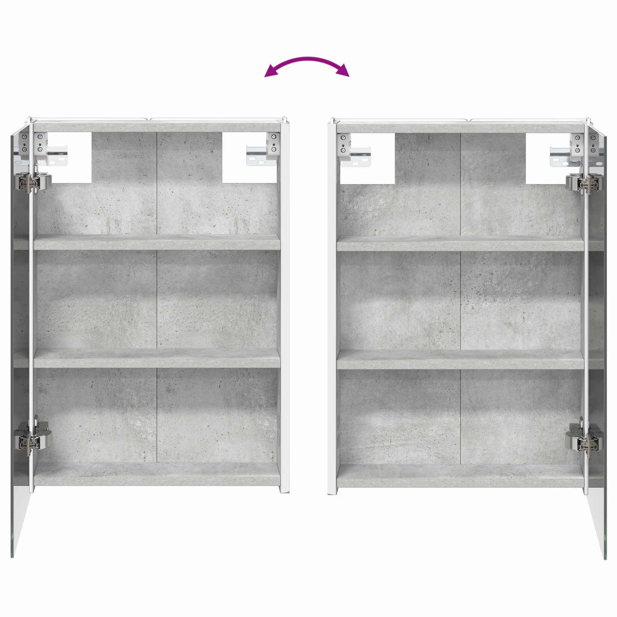 Badezimmermöbel-Set 4 stk. Betongrau Ingenieurholz und Glas