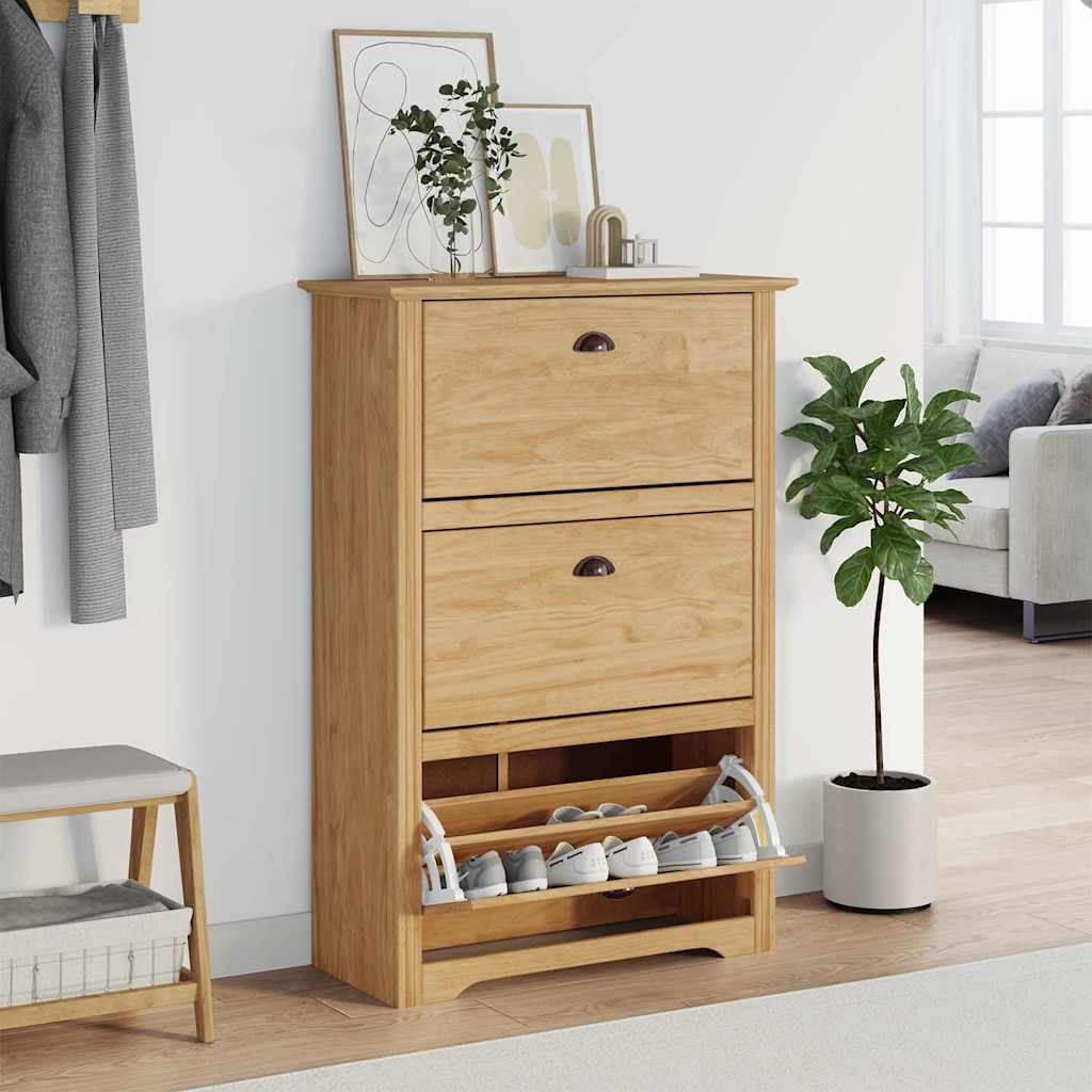 Schuhregal BODO 80 x 35 x 118 cm Holzwerkstoff Honigbraun