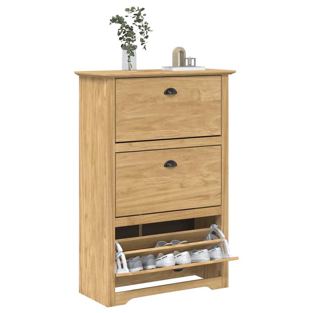 Schuhregal BODO 80 x 35 x 118 cm Holzwerkstoff Honigbraun