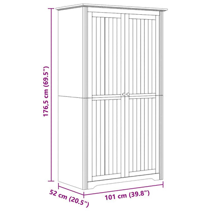 Kleiderschrank BODO Honigbraun 99 x 53,5 x 173 cm
