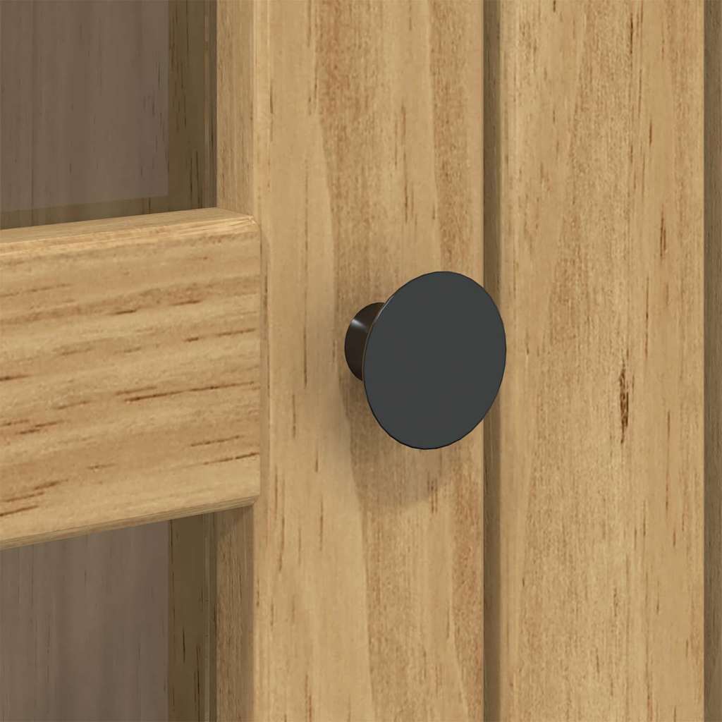 Schrank mit Glastüren BODO Honigbraun 115,5 x 38,5 x 117,7 cm