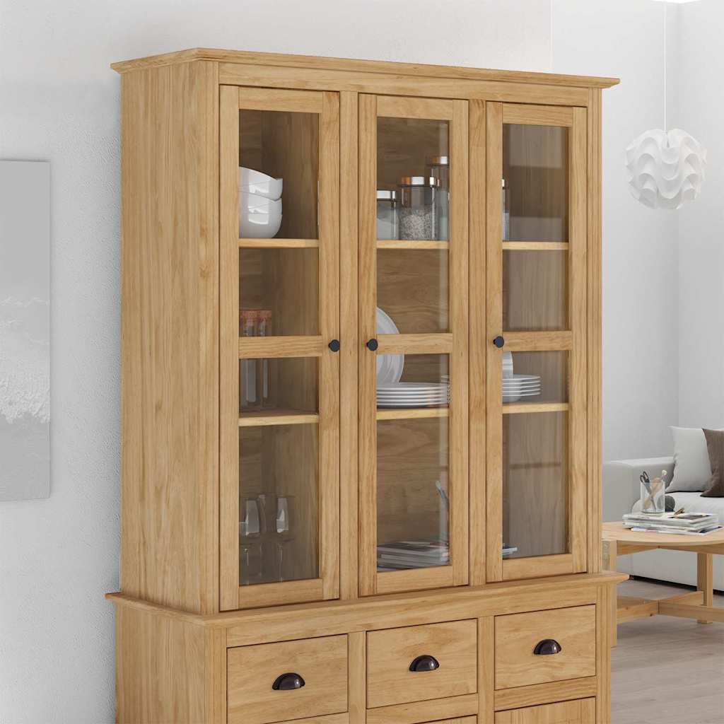 Schrank mit Glastüren BODO Honigbraun 115,5 x 38,5 x 118 cm