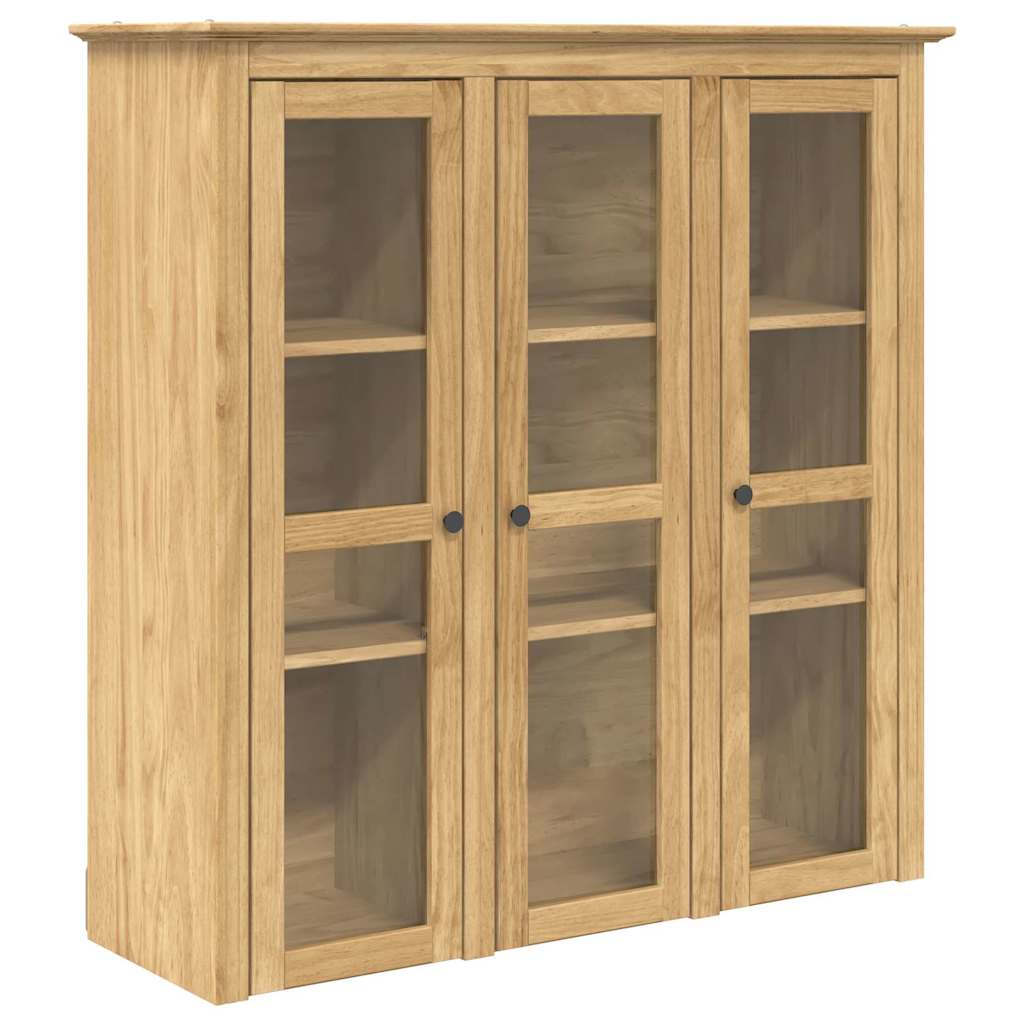 Schrank mit Glastüren BODO Honigbraun 115,5 x 38,5 x 117,7 cm
