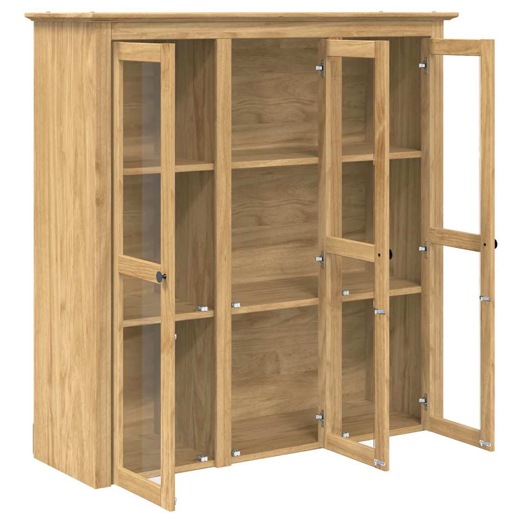 Schrank mit Glastüren BODO Honigbraun 115,5 x 38,5 x 117,7 cm