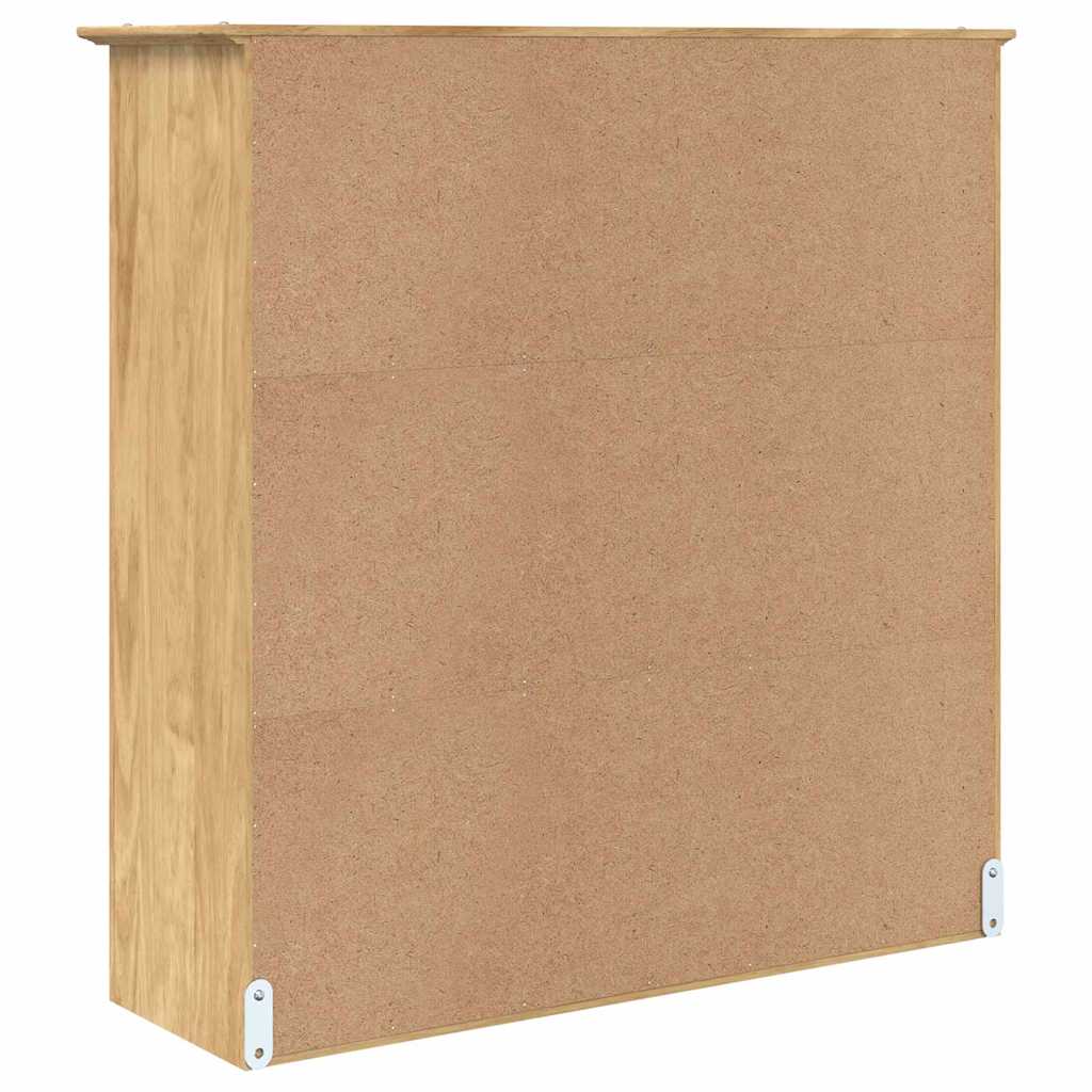 Schrank mit Glastüren BODO Honigbraun 115,5 x 38,5 x 117,7 cm