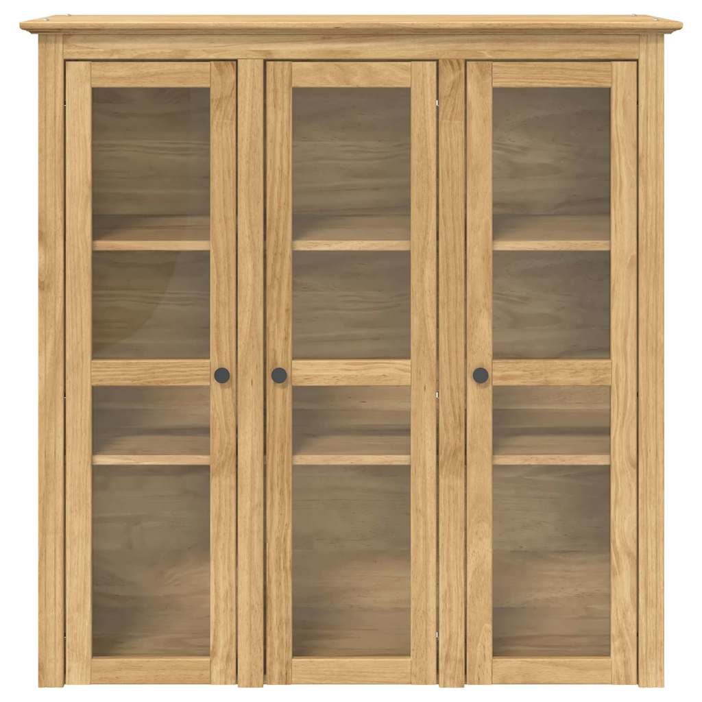 Schrank mit Glastüren BODO Honigbraun 115,5 x 38,5 x 117,7 cm