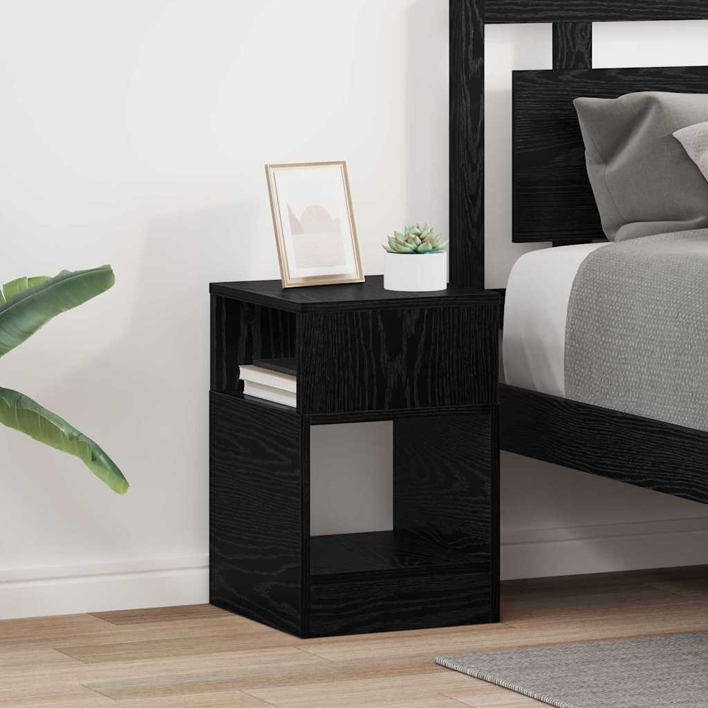Beistelltisch 2 stk. Schwarz Eichen-Optik 30,5 x 30 x 45 cm