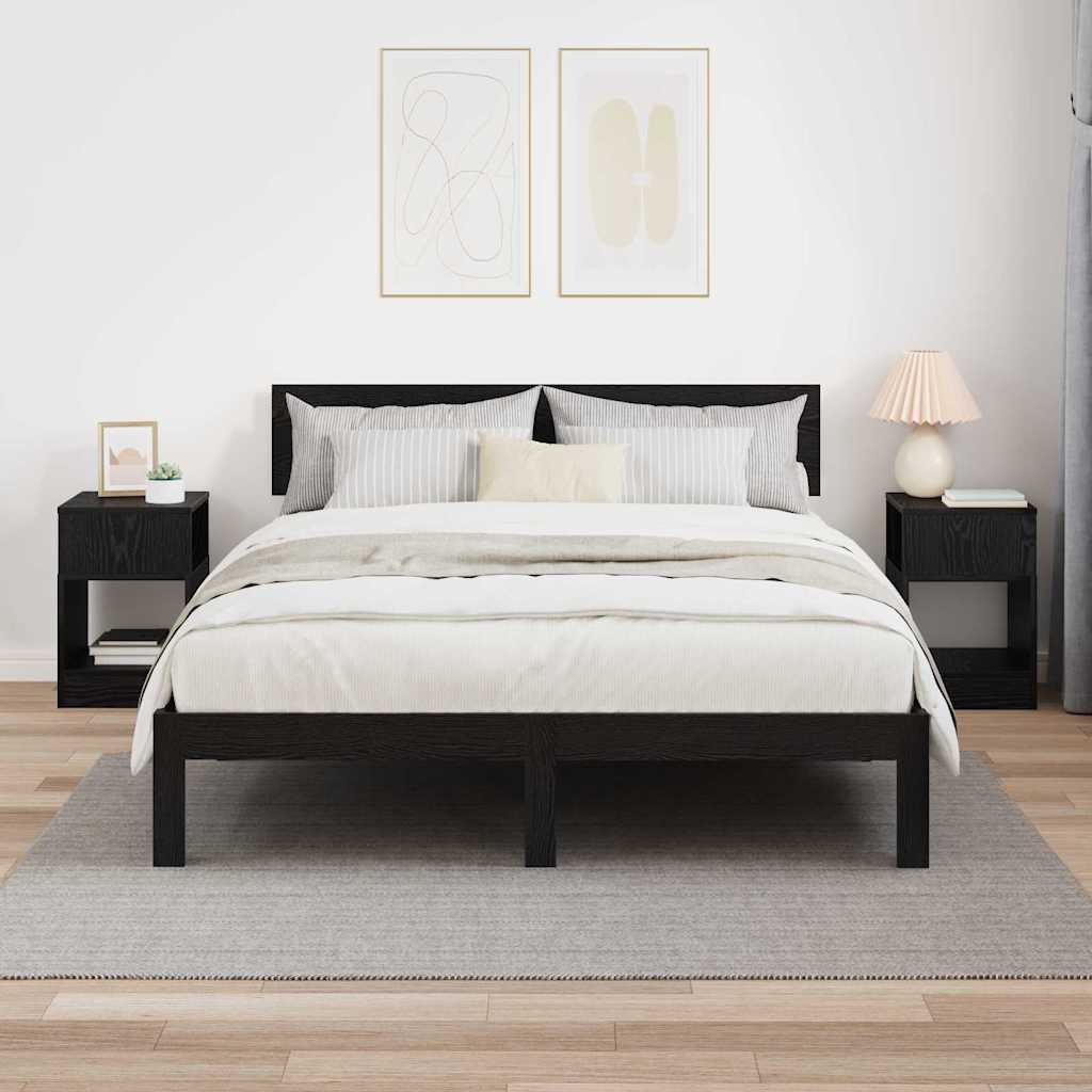 Beistelltisch 2 stk. Schwarz Eichen-Optik 30,5 x 30 x 45 cm