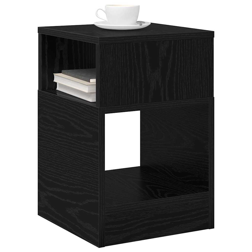 Beistelltisch 2 stk. Schwarz Eichen-Optik 30,5 x 30 x 45 cm