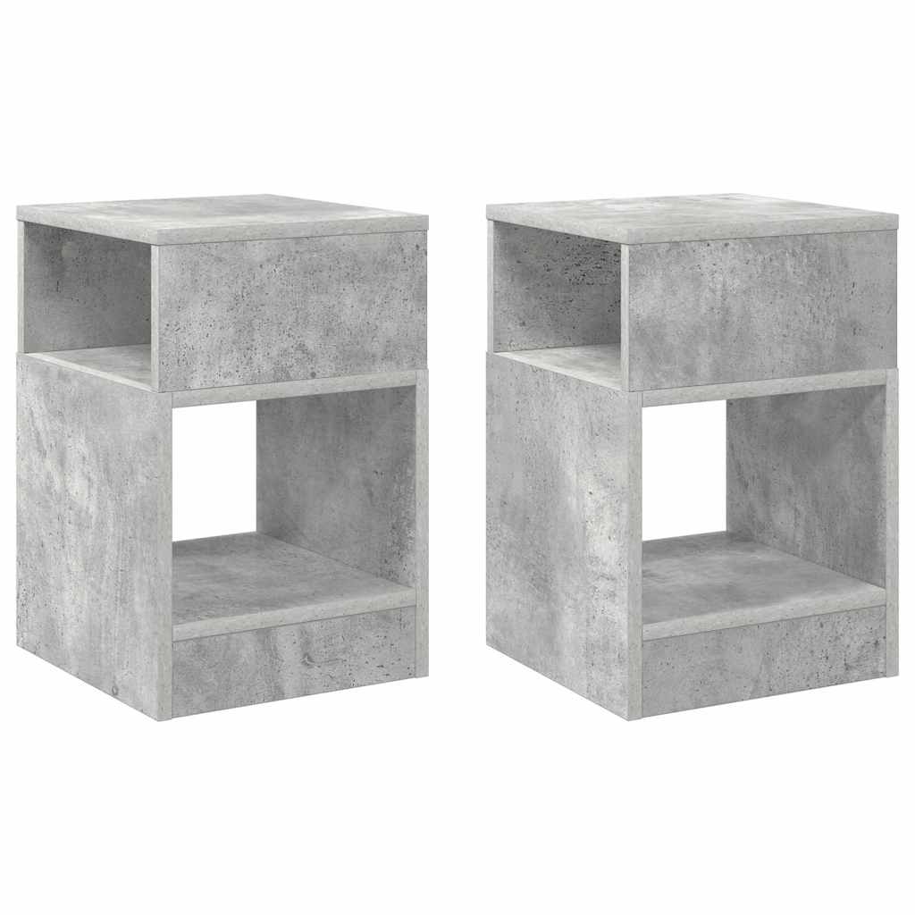 Beistelltisch 2 stk. Beton Grau 30,5 x 30 x 45 cm Holzwerkstoff