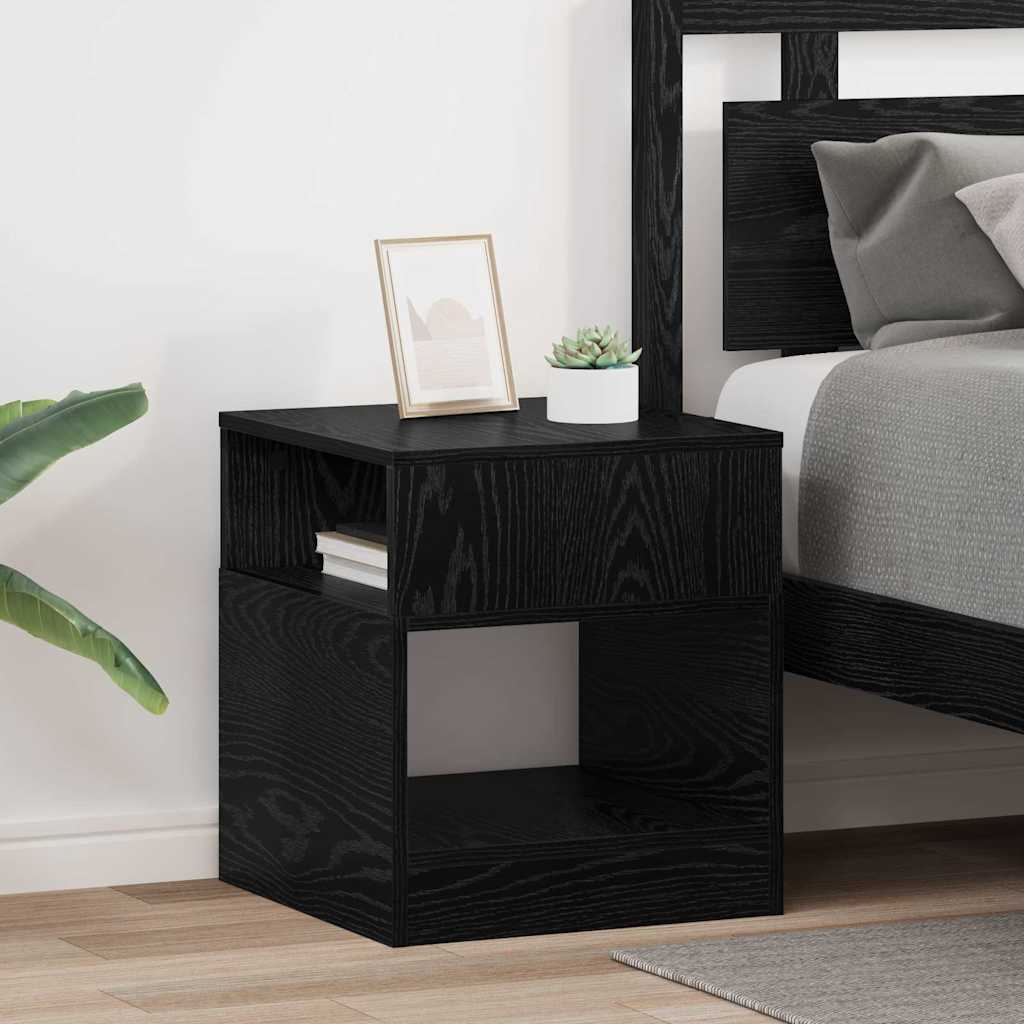Beistelltisch 2 stk. Schwarz Eichen-Optik 40,5 x 40 x 45 cm