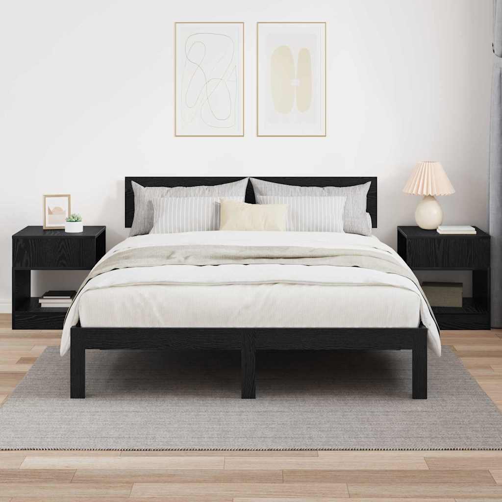 Beistelltisch 2 stk. Schwarz Eichen-Optik 40,5 x 40 x 45 cm