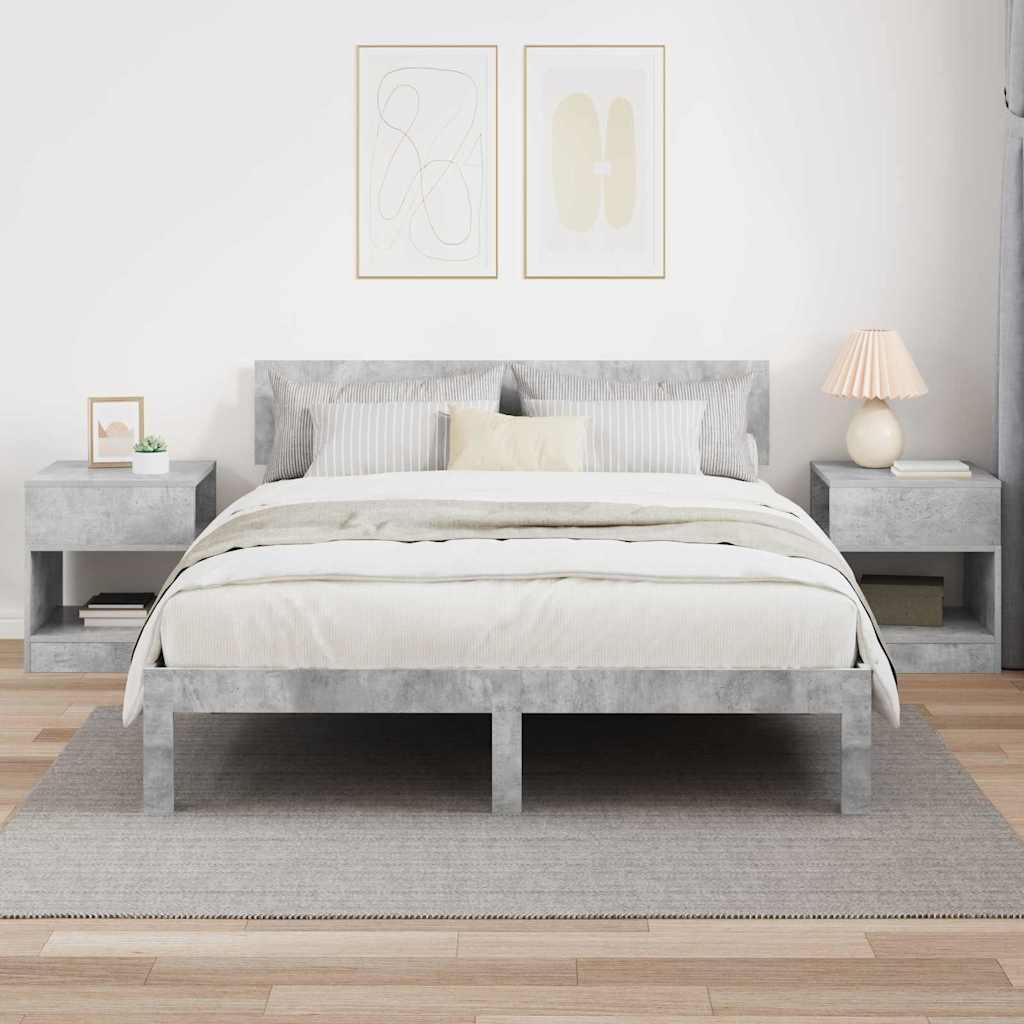 Beistelltisch 2 stk. Beton Grau 40,5 x 40 x 45 cm Holzwerkstoff
