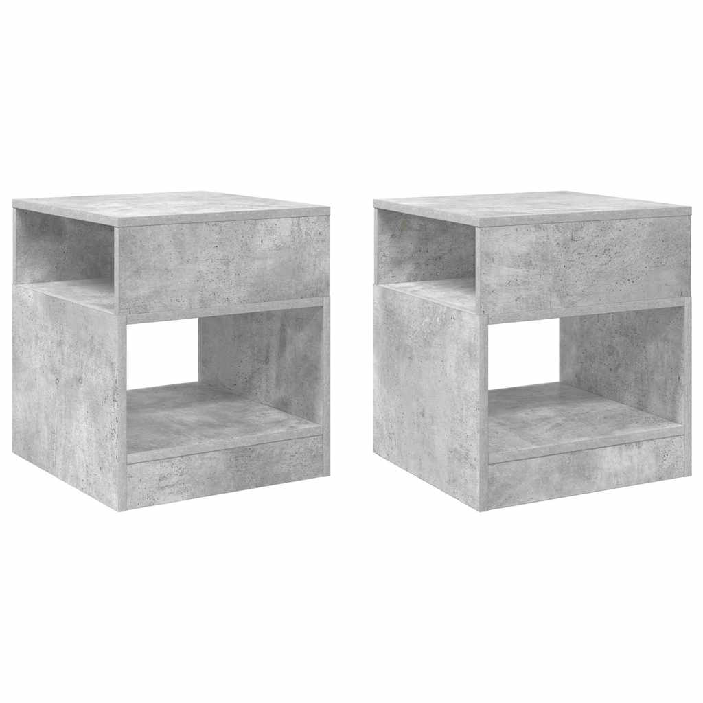 Beistelltisch 2 stk. Beton Grau 40,5 x 40 x 45 cm Holzwerkstoff