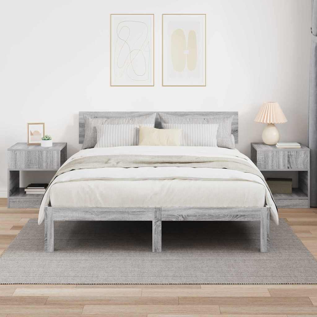 Beistelltisch 2 stk. Graues Sonoma 40,5 x 40 x 45 cm