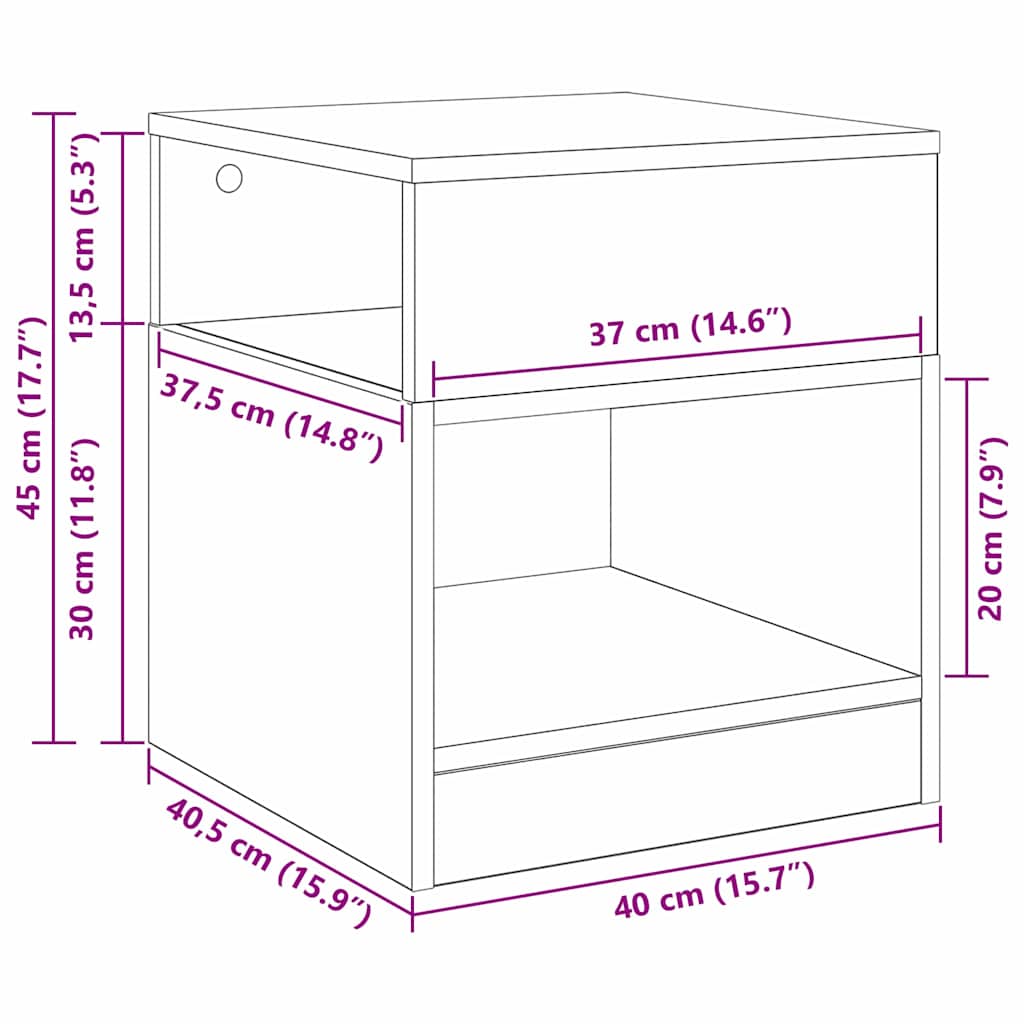 Beistelltisch 2 stk. Graues Sonoma 40,5 x 40 x 45 cm