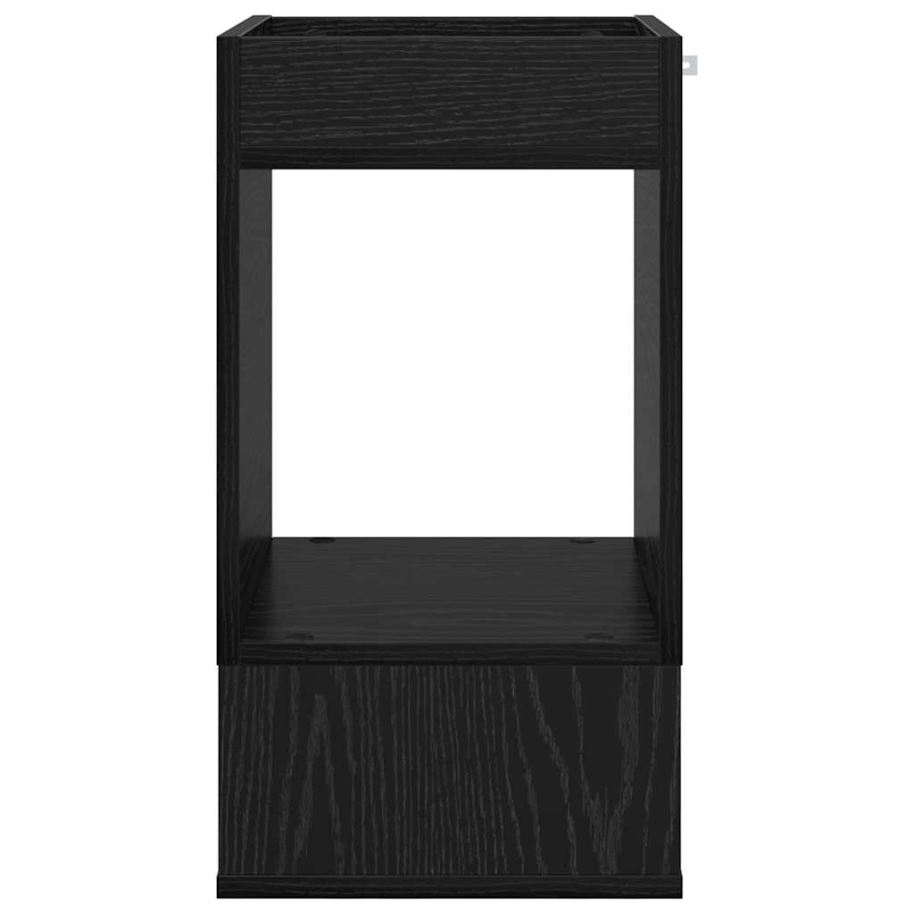 Beistelltisch 2 Stk. Schwarz Eichen-Optik 30 x 30 x 56 cm