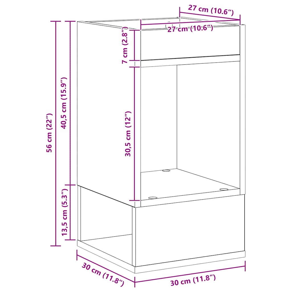 Beistelltisch 2 Stk. Sonoma-Eiche 30 x 30 x 56 cm Holzwerkstoff