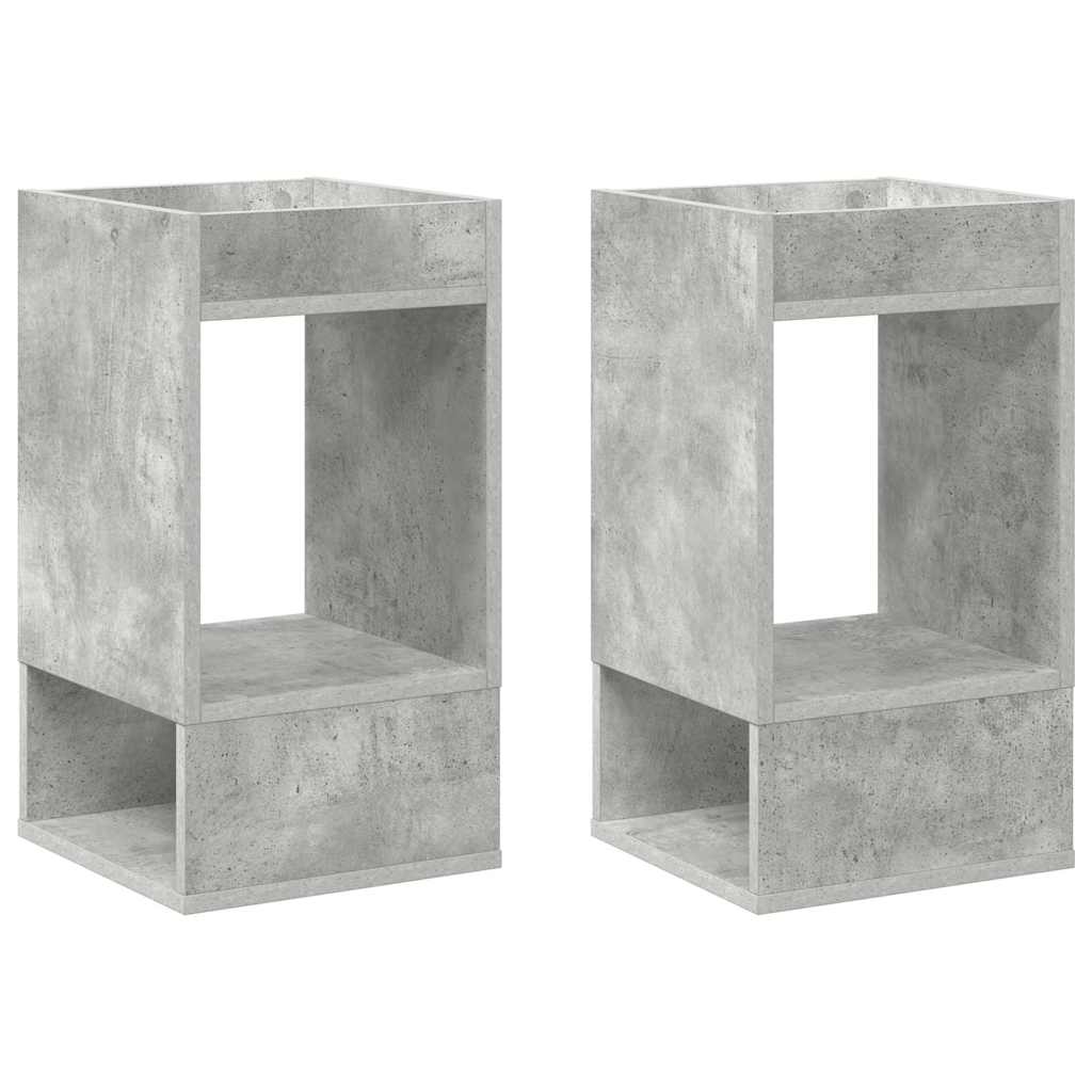 Beistelltisch 2 Stk. Betongrau 30 x 30 x 56 cm Holzwerkstoff