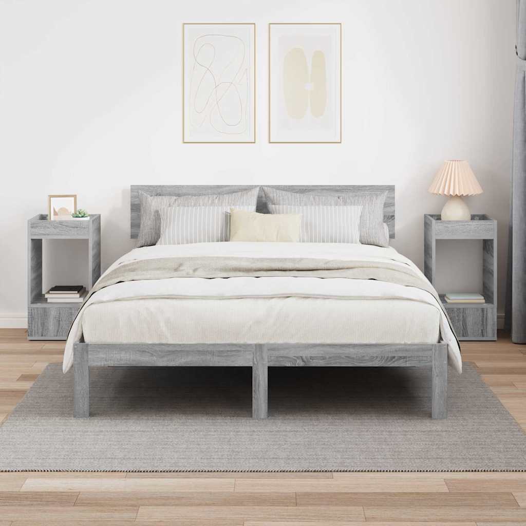 Beistelltisch 2 Stk. Sonoma-Grau 30 x 30 x 56 cm Holzwerkstoff