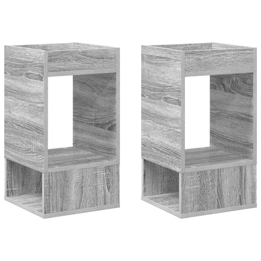 Beistelltisch 2 Stk. Sonoma-Grau 30 x 30 x 56 cm Holzwerkstoff