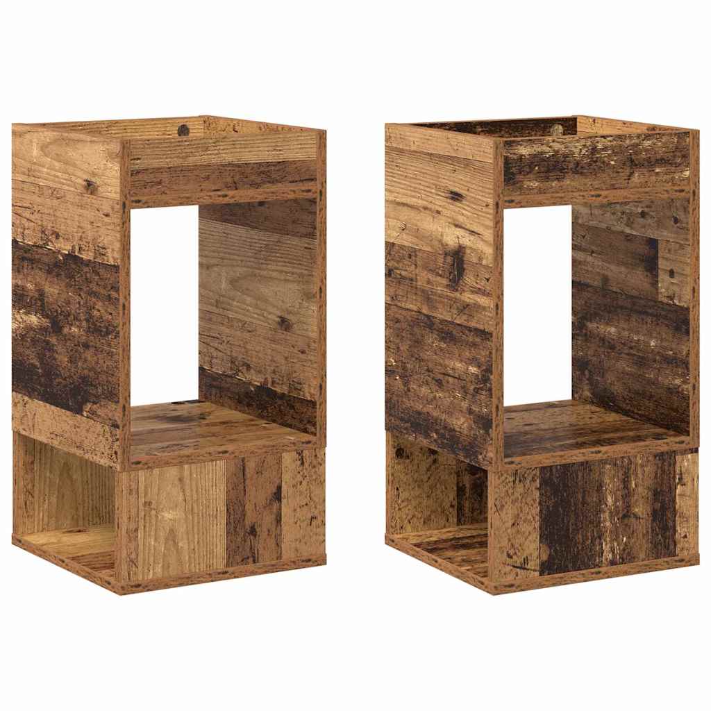 Beistelltisch 2 Stk. Altholz 30 x 30 x 56 cm Holzwerkstoff