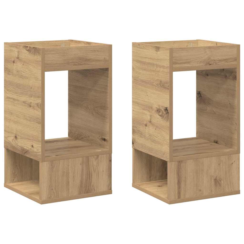 Beistelltisch 2 Stk. Artisan-Eiche 30 x 30 x 56 cm