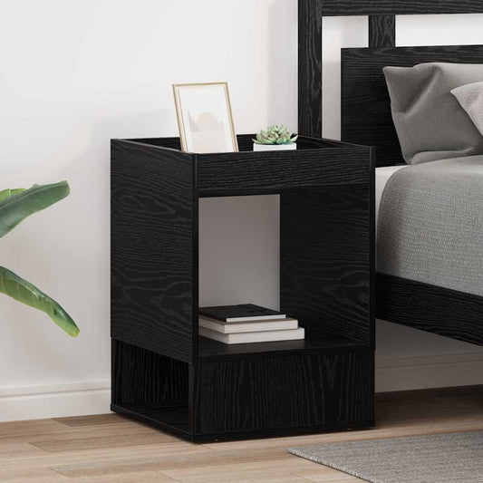 Beistelltisch 2 Stk. Schwarz Eichen-Optik 40 x 40 x 56 cm