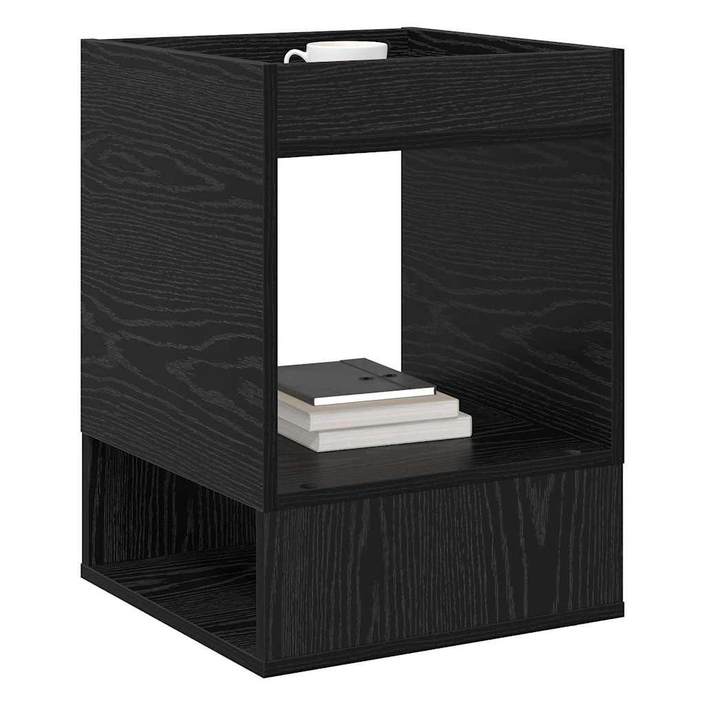Beistelltisch 2 Stk. Schwarz Eichen-Optik 40 x 40 x 56 cm