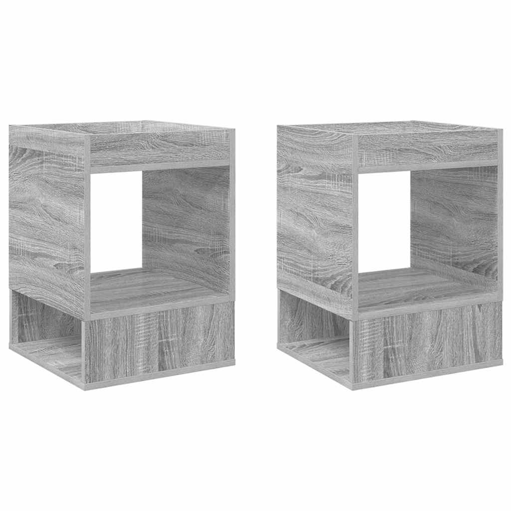 Beistelltisch 2 Stk. Sonoma-Grau 40 x 40 x 56 cm Holzwerkstoff