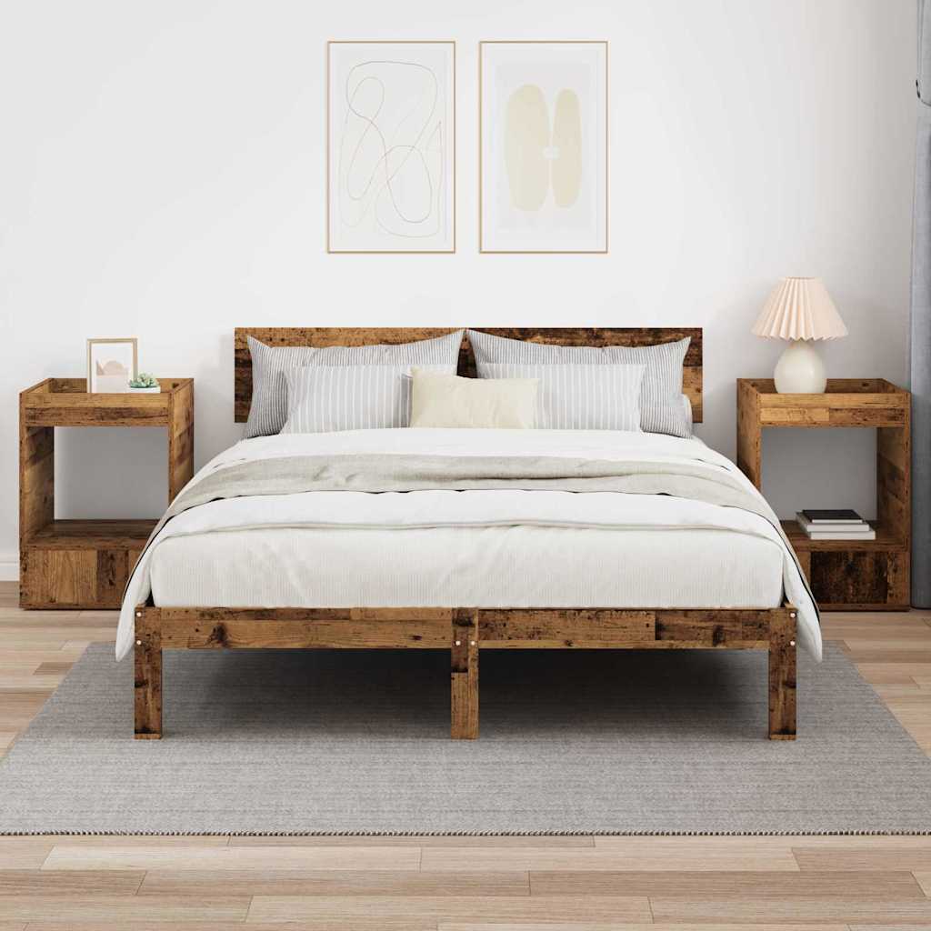 Beistelltisch 2 Stk. Altholz 40 x 40 x 56 cm Holzwerkstoff