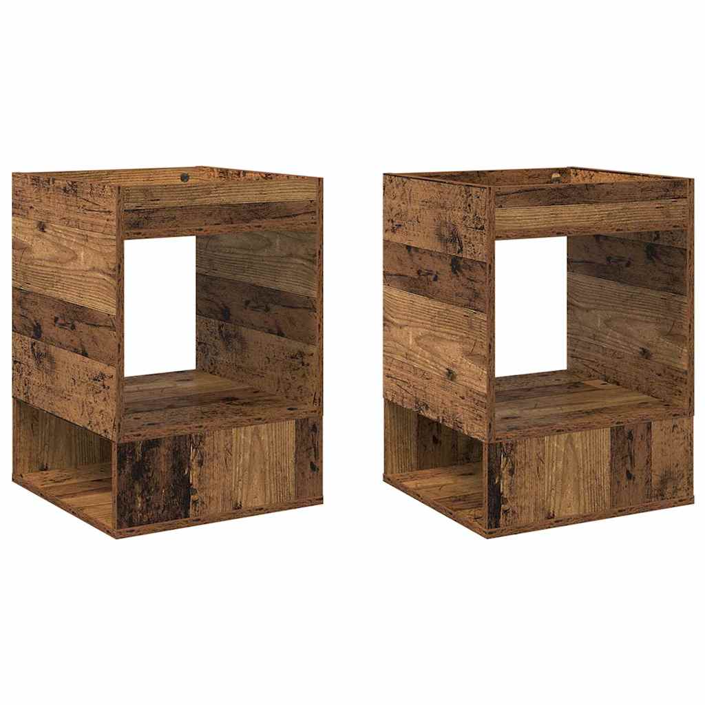 Beistelltisch 2 Stk. Altholz 40 x 40 x 56 cm Holzwerkstoff
