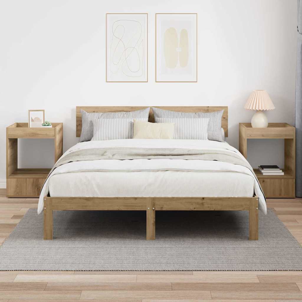 Beistelltisch 2 Stk. Artisan-Eiche 40 x 40 x 56 cm