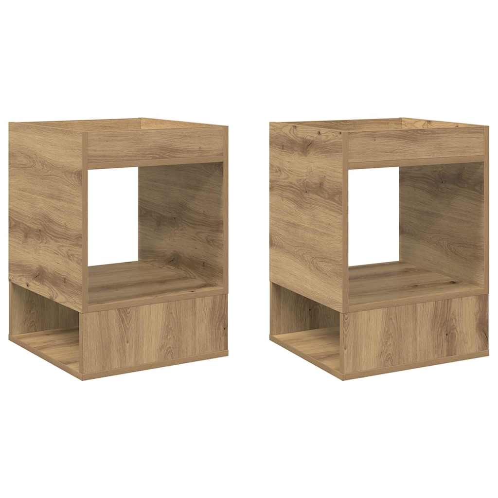 Beistelltisch 2 Stk. Artisan-Eiche 40 x 40 x 56 cm